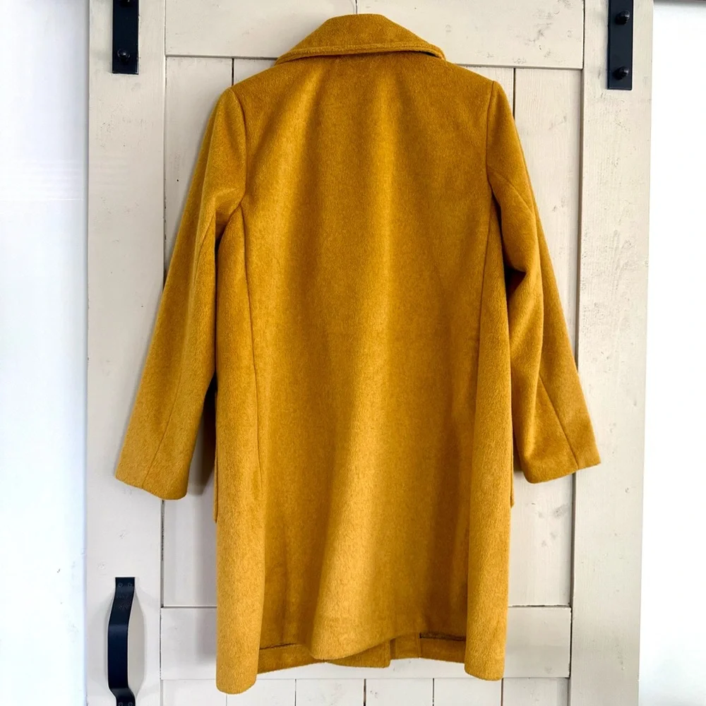 Old Navy Mustard Single-Breasted Trench Peacoat Coat